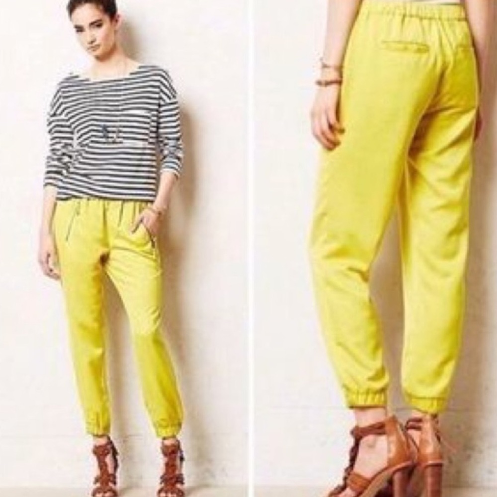 Anthropologie Hei Hei Yellow Harper Joggers Sz 25